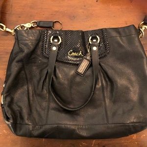 Coach F19243 Ashley Leather Carryall Black Bag